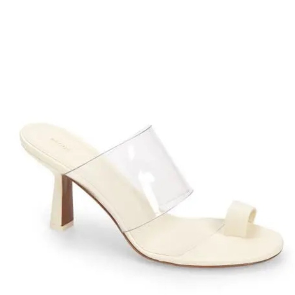 Neous Chost Toe Loop Heeled Sandals Cream Transparent 39 US 8